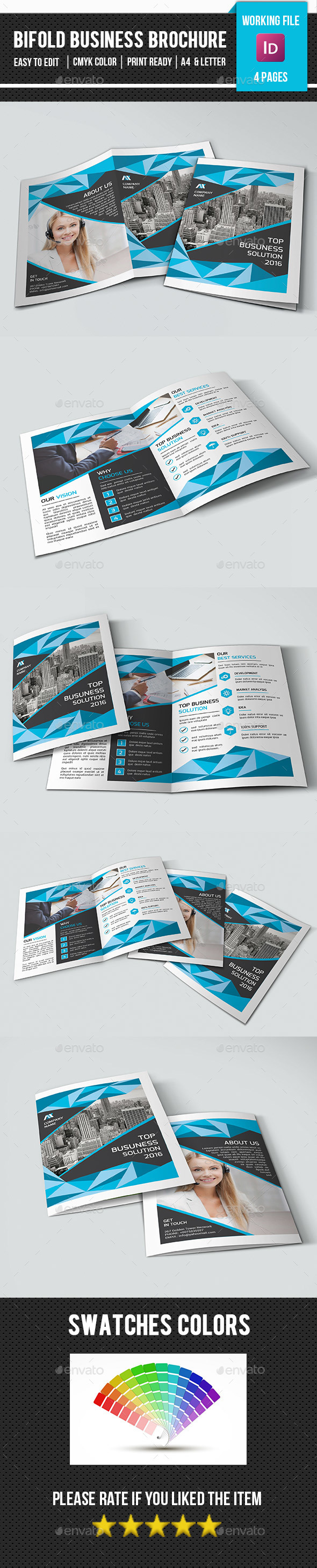 Bifold Business Brochure Template-V365 - Corporate Brochures