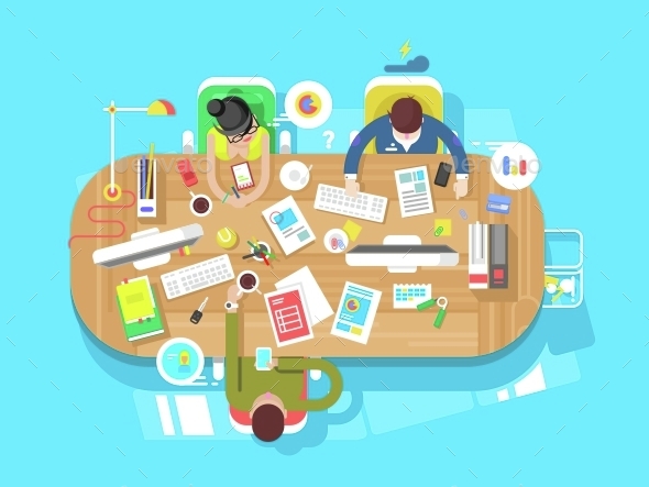 Conference Office Workspace - Miscellaneous Vectors