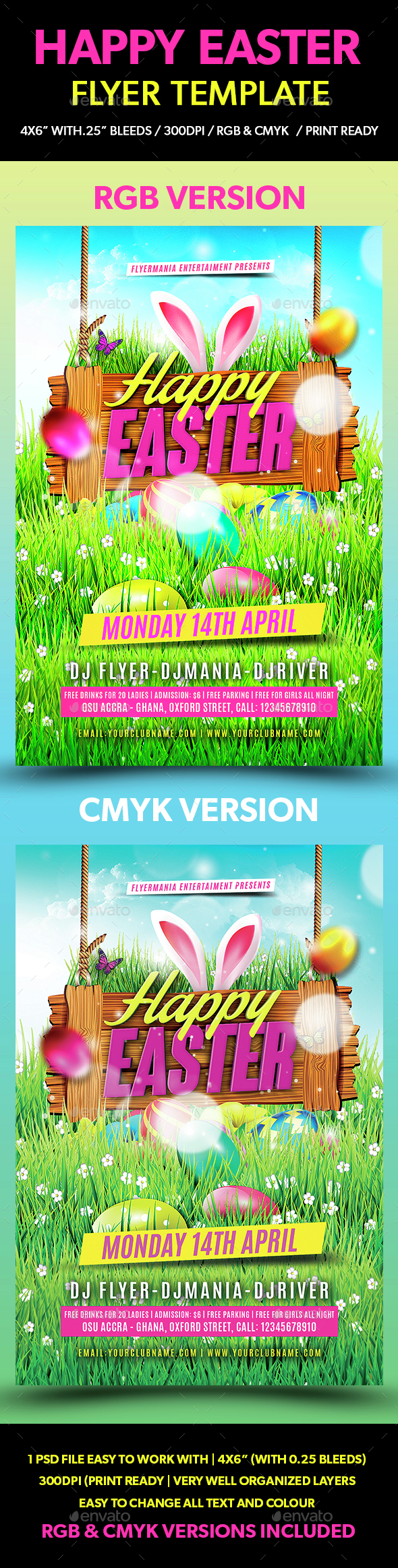 Happy Easter Flyer Template - Holidays Events