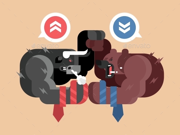 Bulls and Bears Fight - Animals Characters