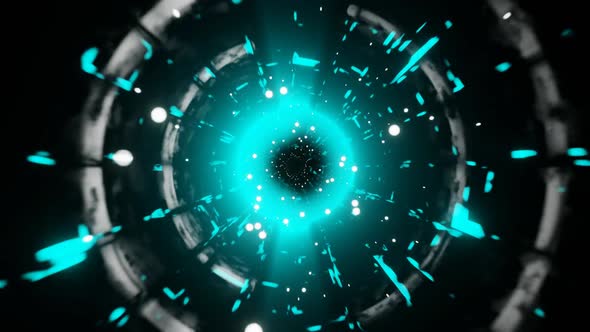 Seamlessly Looped Abstract Satisfying Trip To Colorful Light In Circular Endless Tunnel Background alt