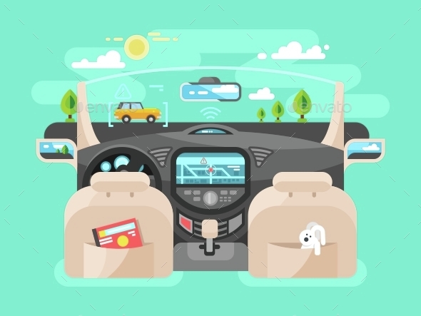 Automobile Computer Assistant - Miscellaneous Vectors