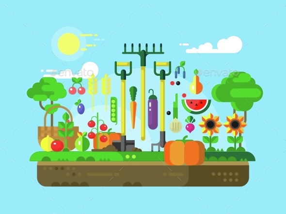 Gardening Design Flat - Food Objects