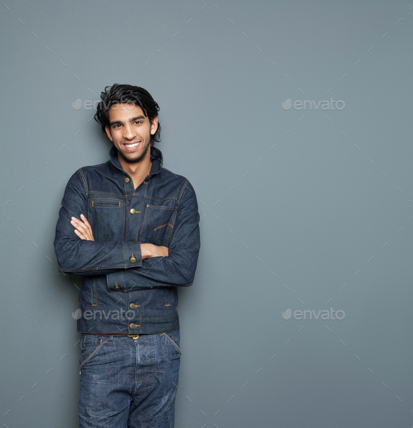 Smiling man in casual clothes - Stock Photo - Images