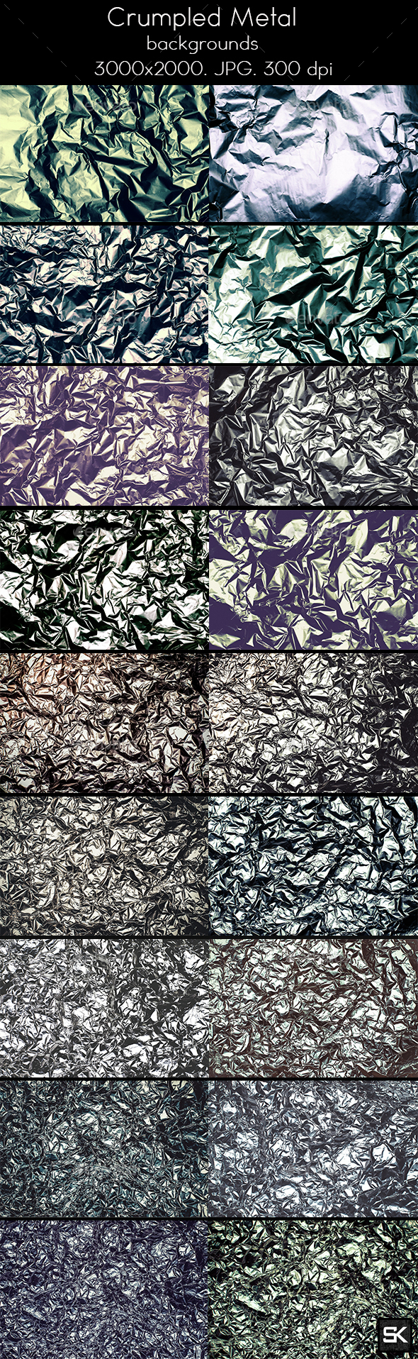 Crumpled Metal Backgrounds - Miscellaneous Backgrounds