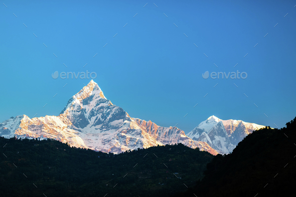 Mountains inspirational landscape, Himalayas Nepal