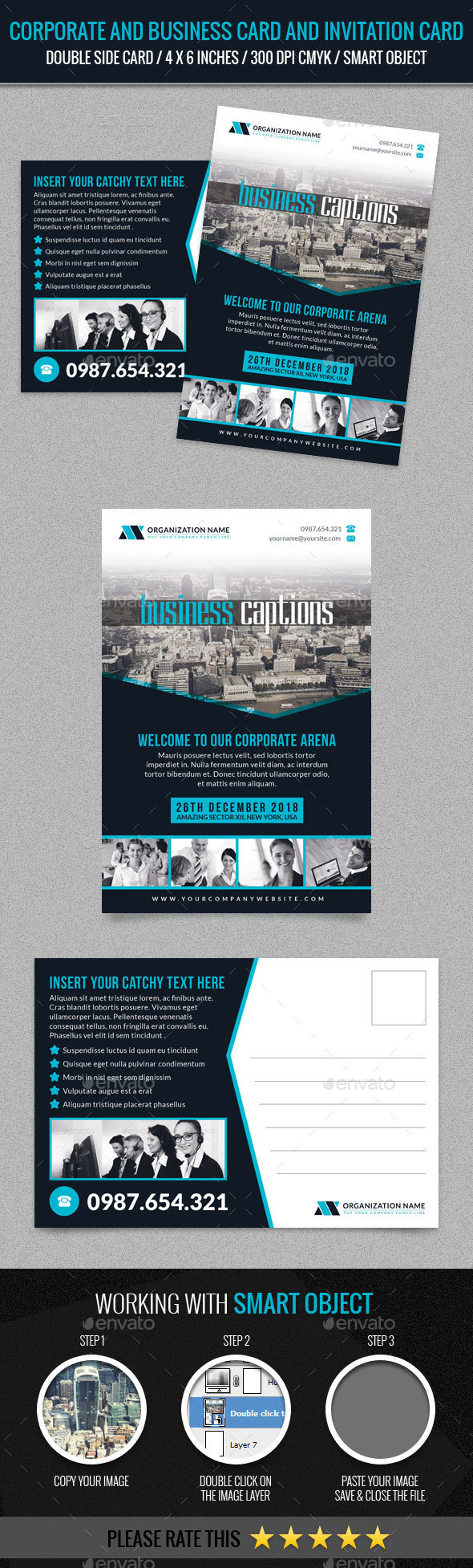 Corporate and Business Post Card - Cards & Invites Print Templates