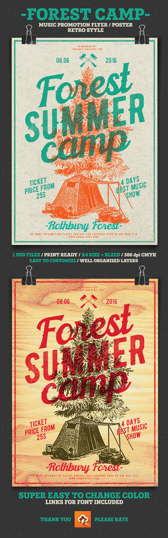 Forest Summer Camp - Flyers Print Templates