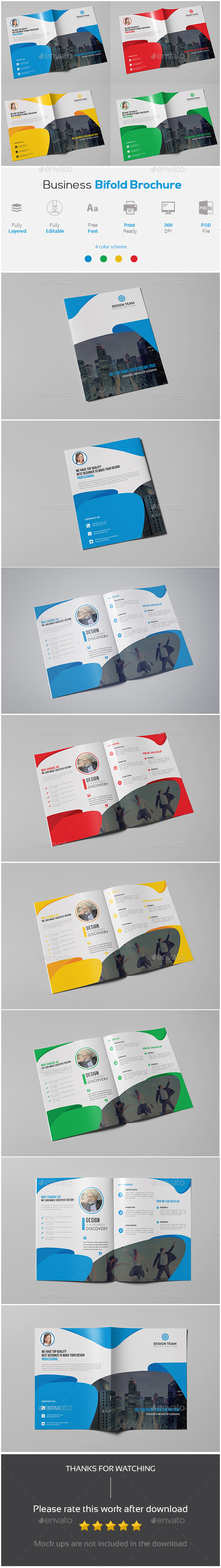 Business Bifold Brochure Template - Corporate Brochures