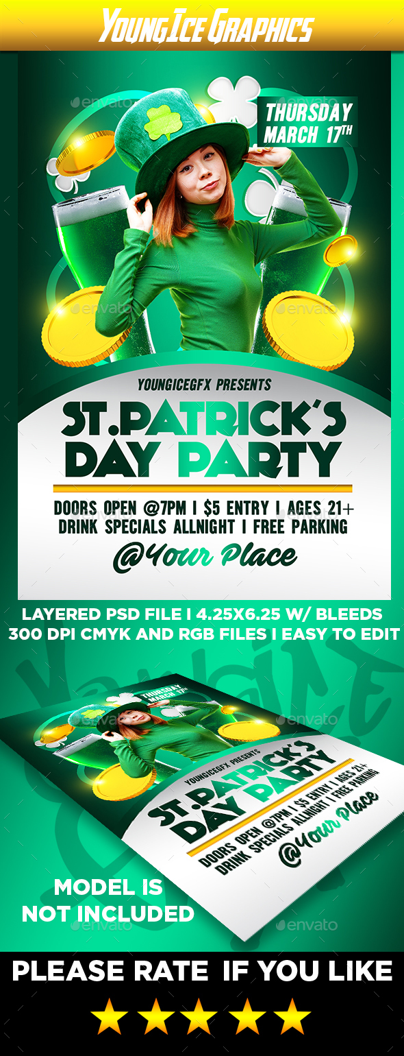 St Patricks Party Flyer Template - Clubs & Parties Events