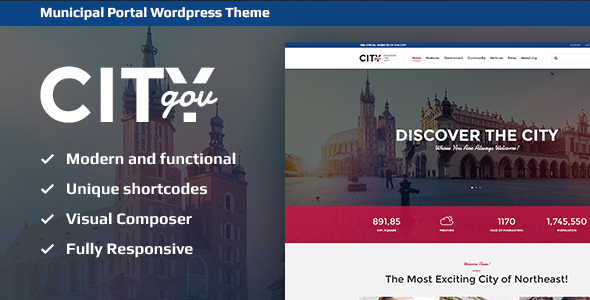 City Government & Municipal Portal WordPress Theme - Nonprofit WordPress