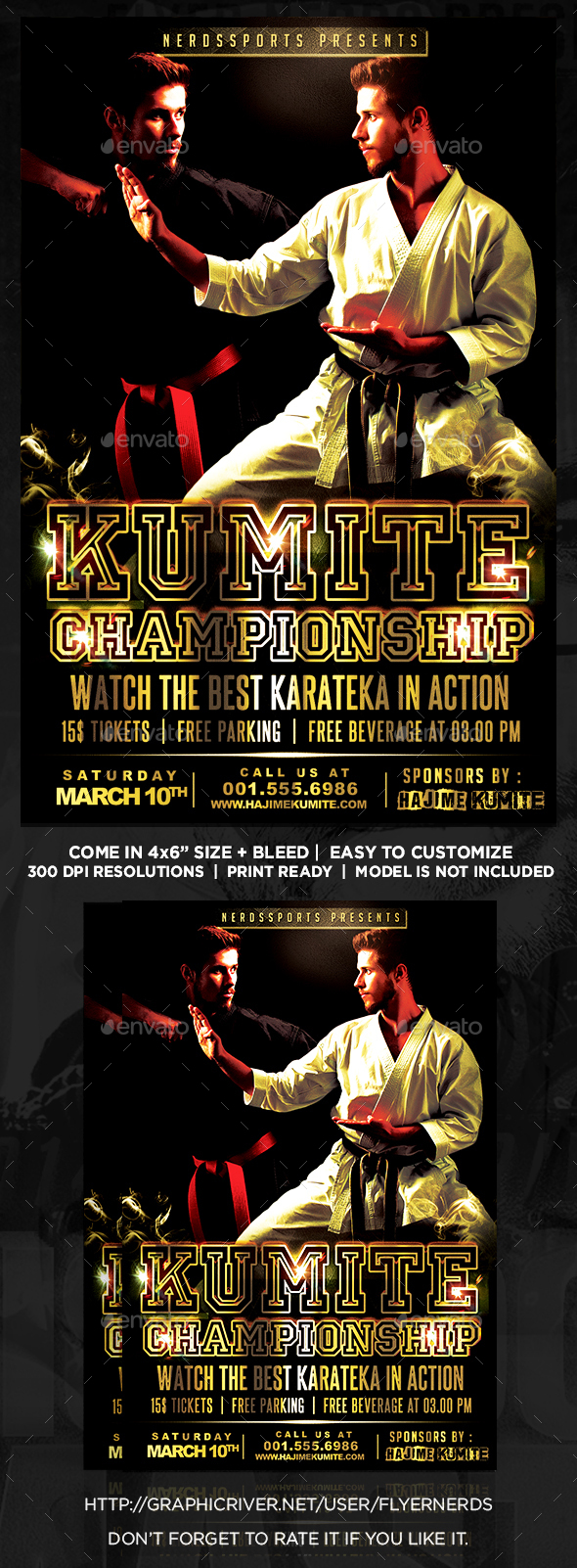 Kumite Karateka Championships Sports Flyer - Sports Events