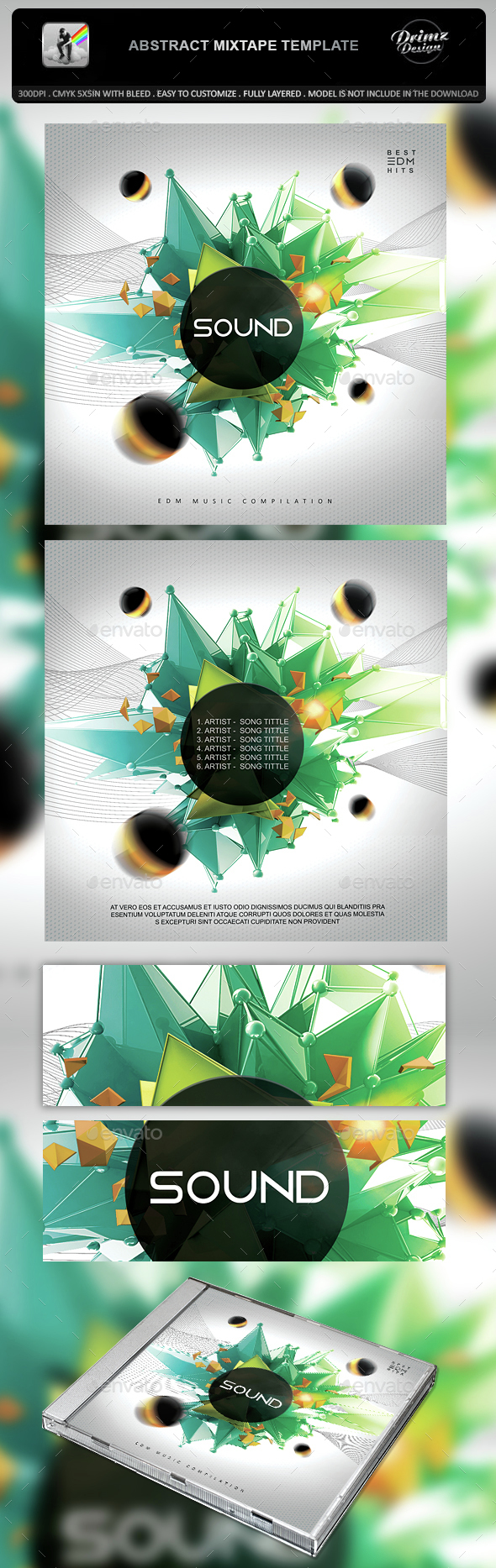 Abstract Mixtape Template - CD & DVD Artwork Print Templates