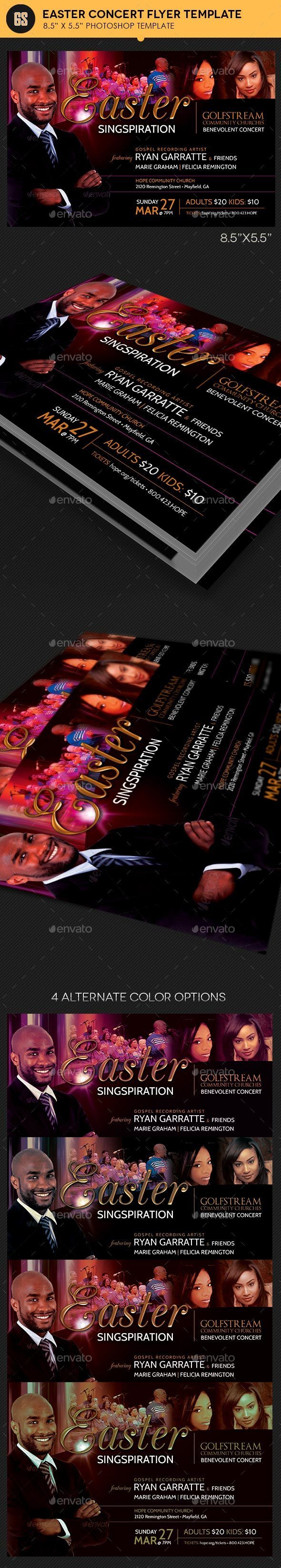 Easter Concert Flyer Template - Church Flyers