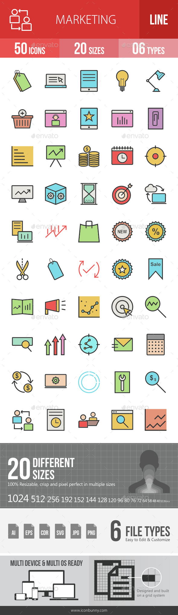 Marketing Filled Line Icons - Icons