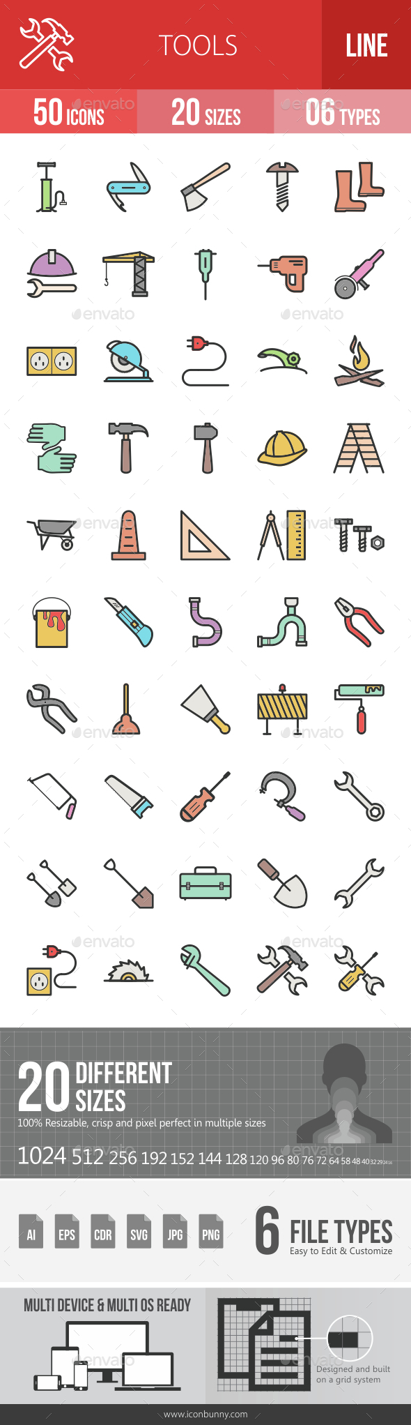 Tools Filled Line Icons - Icons