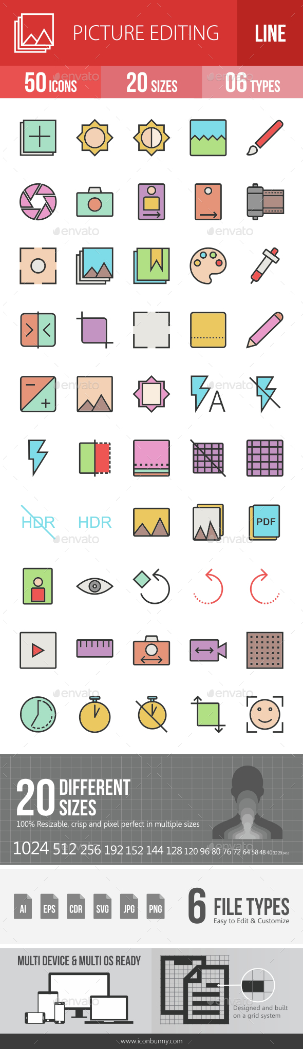 Picture Editing Filled Line Icons - Icons