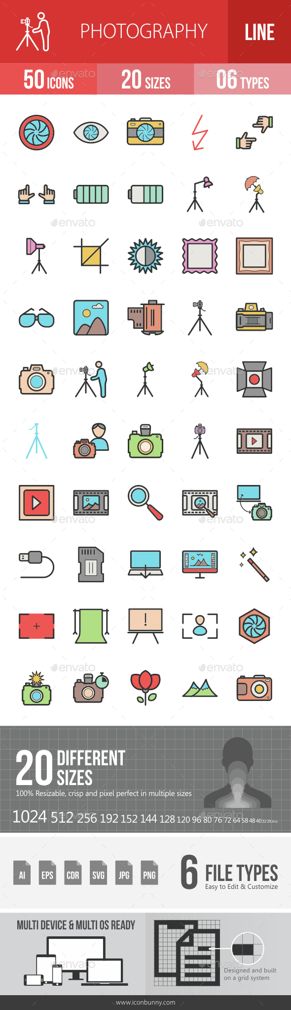 Photography Filled Line Icons - Icons