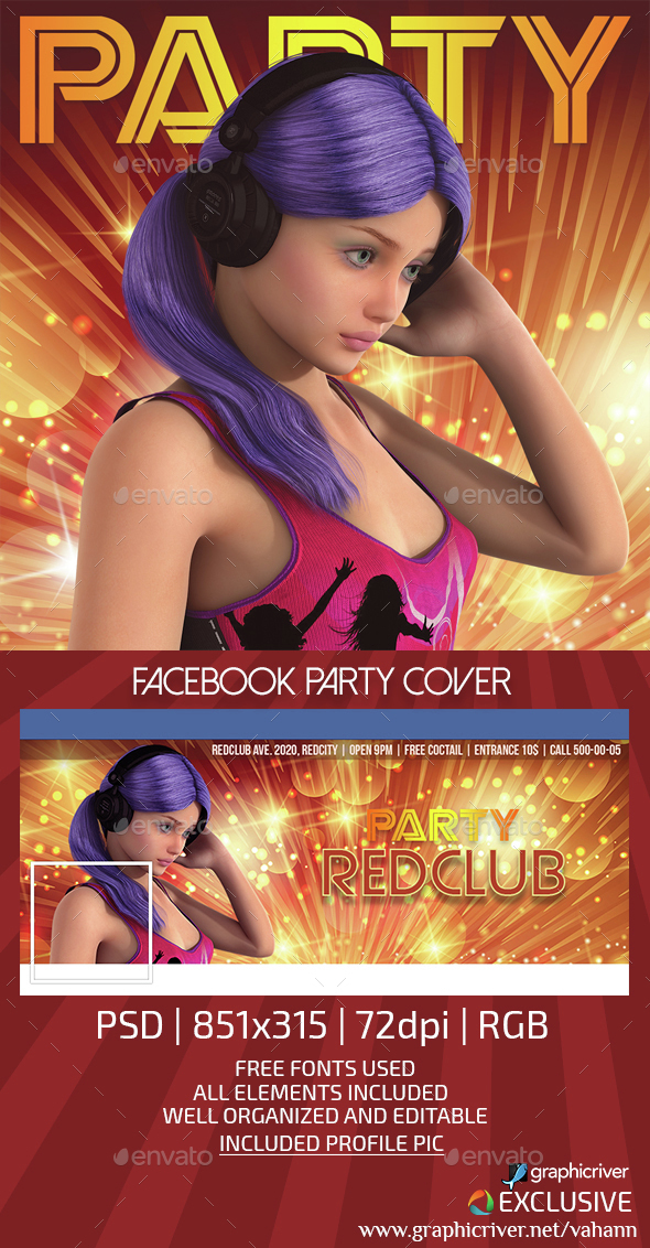 Club Party Seamless Facebook Cover - Facebook Timeline Covers Social Media