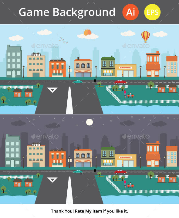 City Game Background - Backgrounds Game Assets