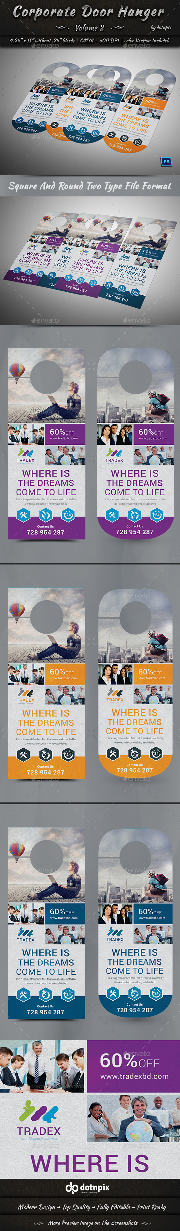 Corporate Door Hanger - V2 - Miscellaneous Print Templates