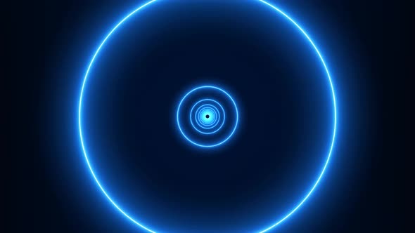 Circle Neon Blue tunnel background alt