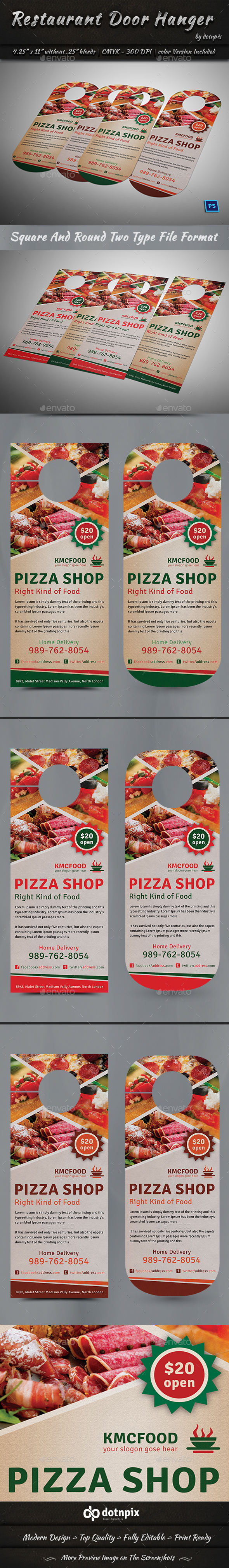 Restaurant Door Hanger - Miscellaneous Print Templates