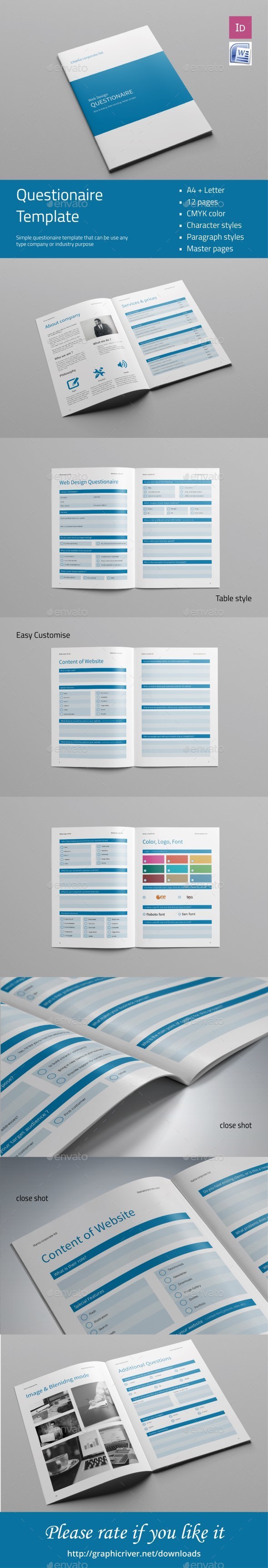 Questionare Template - Miscellaneous Print Templates