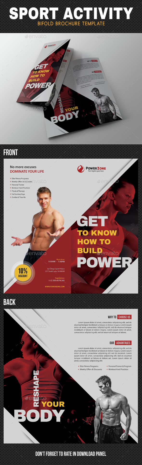 Sport Activity Bifold Brochure 02 - Brochures Print Templates