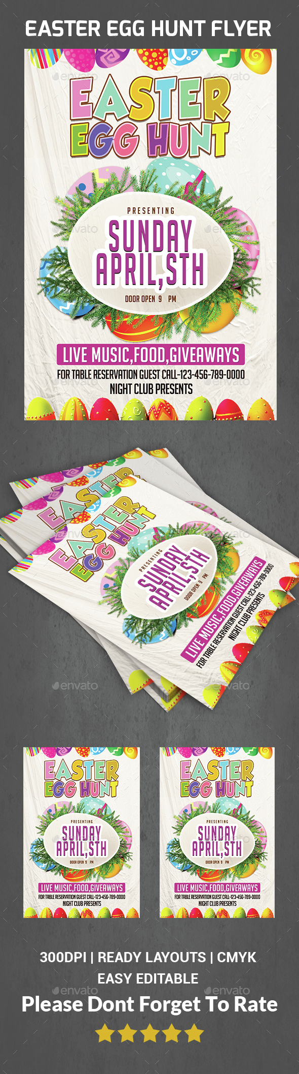 Easter Egg Hunt Flyer - Events Flyers
