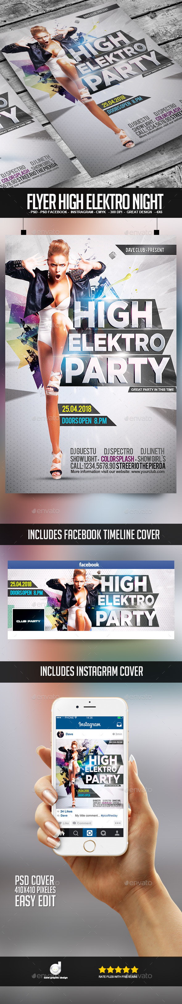 Flyer High Elektro Party - Clubs & Parties Events