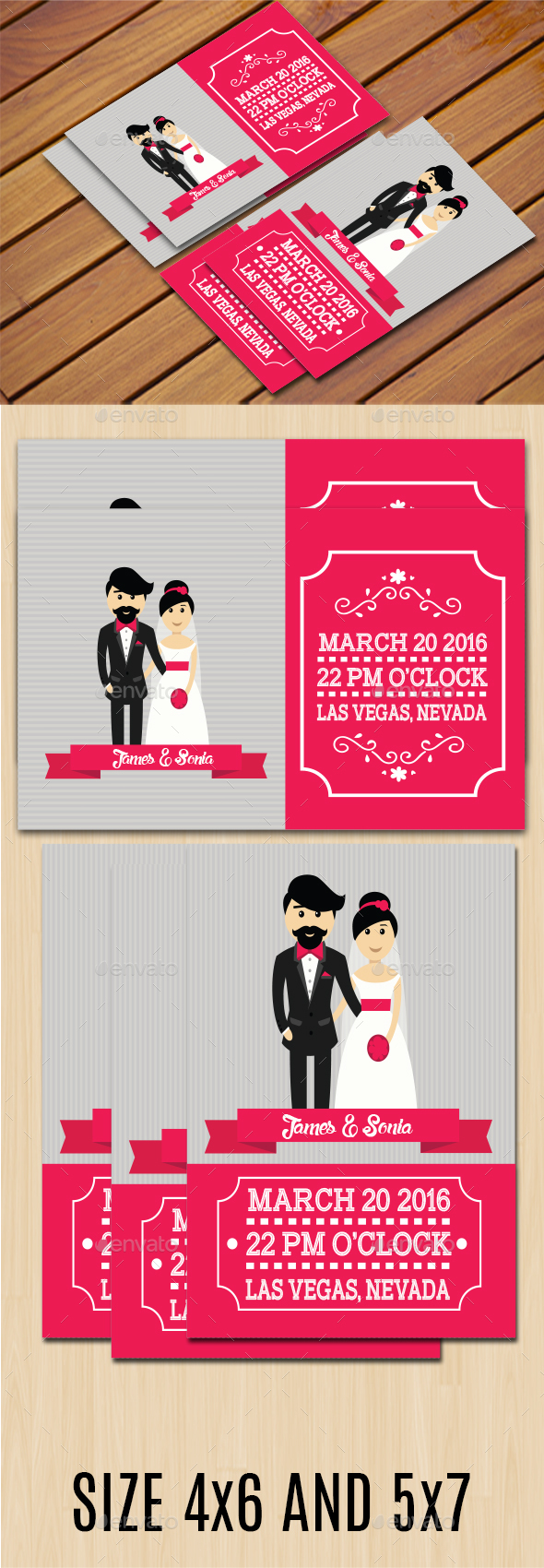 Simple Wedding Invitation II (Two Size) - Weddings Cards & Invites