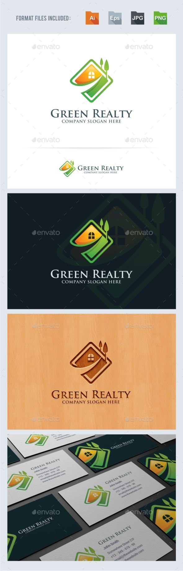 Green Realty - House - Real Estate Logo - Buildings Logo Templates
