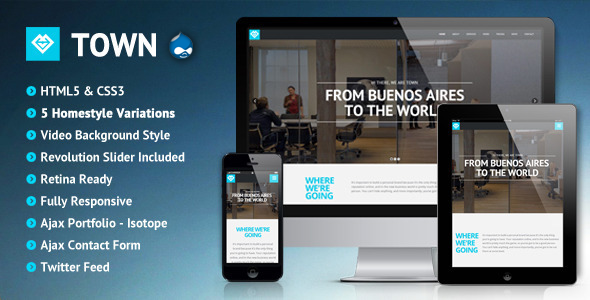 Town - Responsive Multi-Purpose One Page Drupal 7 Theme