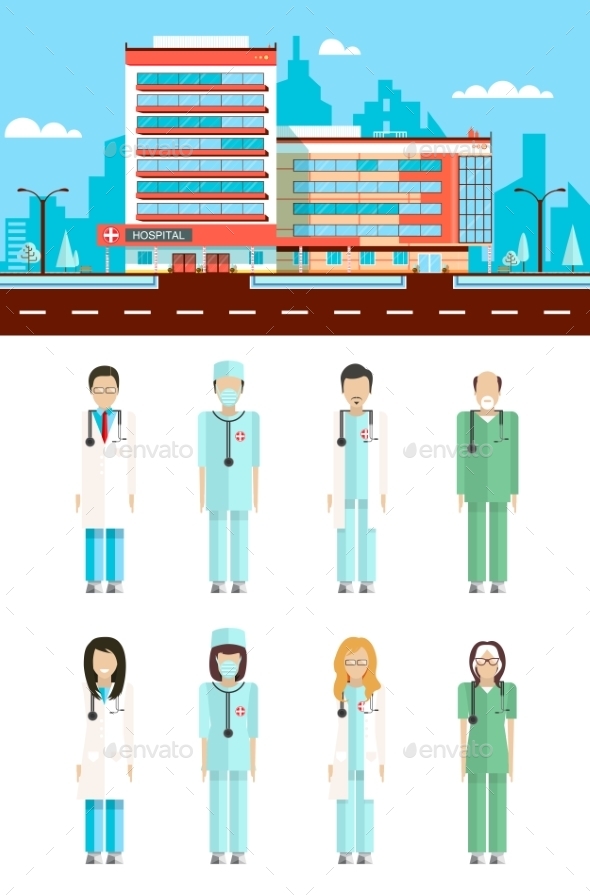 Clinic with Doctors - Health/Medicine Conceptual