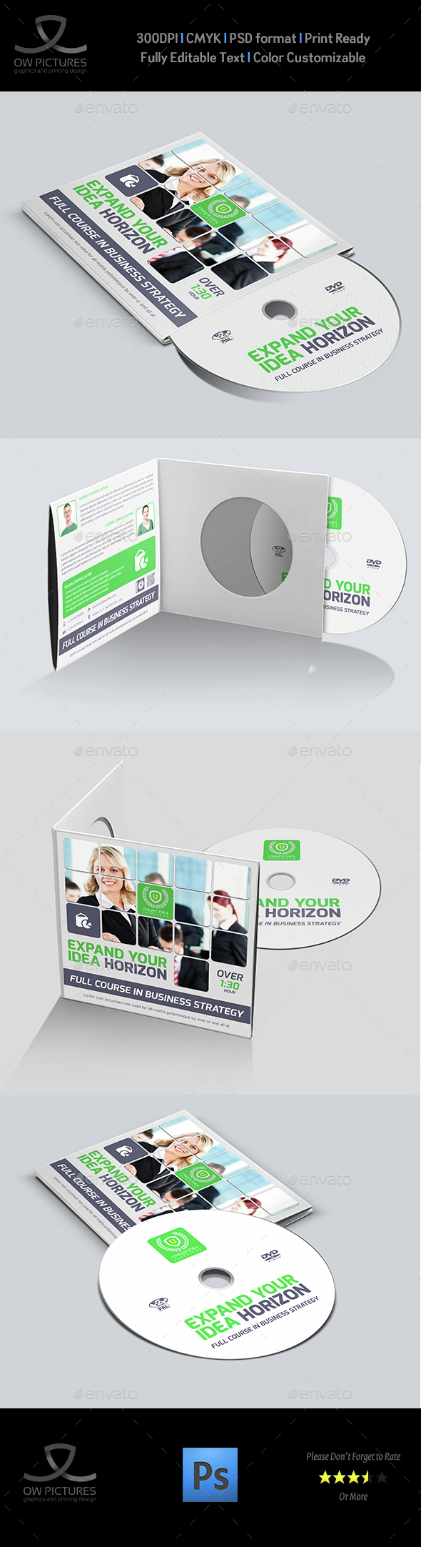 Corporate CD / DVD Cover and Label Template - CD & DVD Artwork Print Templates