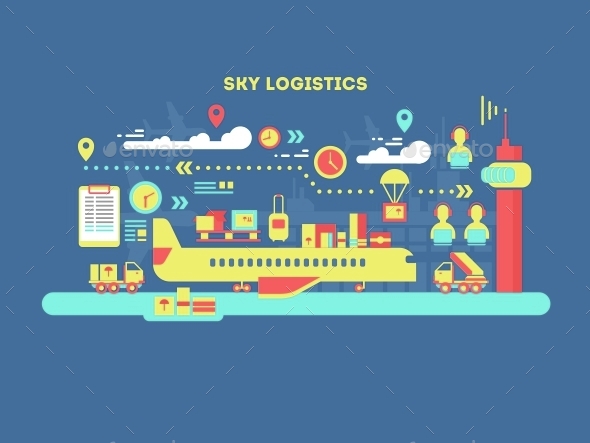 Sky Logistics Design Flat - Miscellaneous Conceptual