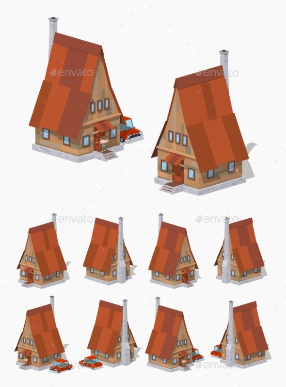 A-Frame Wooden House - Buildings Objects