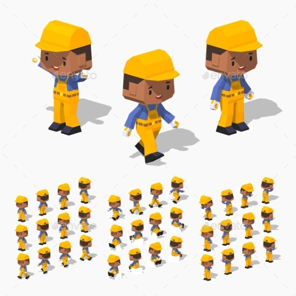 Low Poly Worker - People Characters