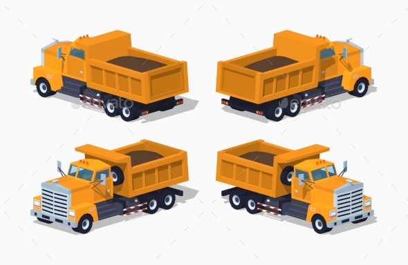 Loaded Orange Dumper - Man-made Objects Objects
