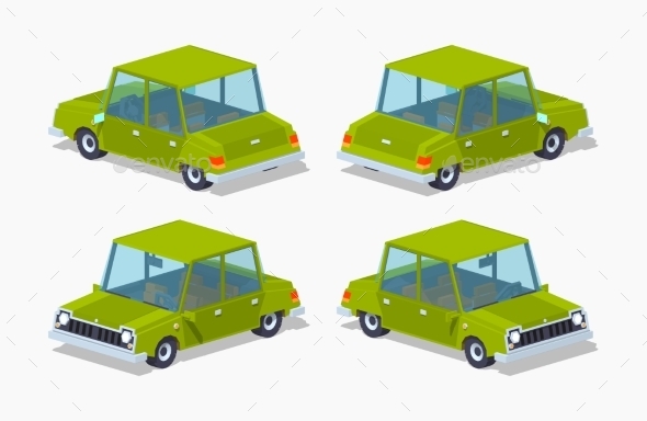 Old Green Sedan - Man-made Objects Objects
