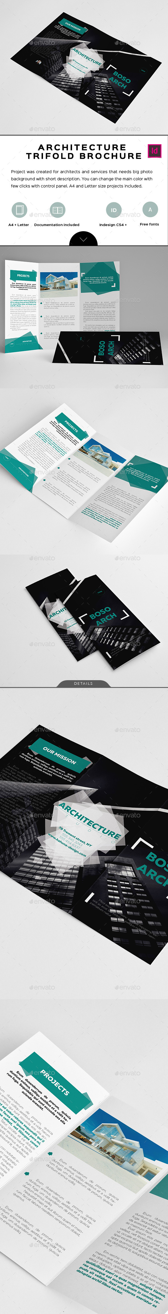 Boso Architecture Trifold Brochure - Brochures Print Templates