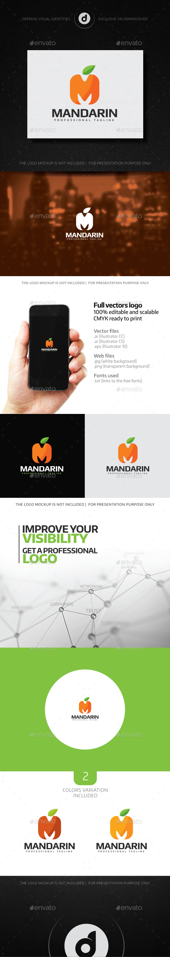 Mandarin Logo - Letters Logo Templates