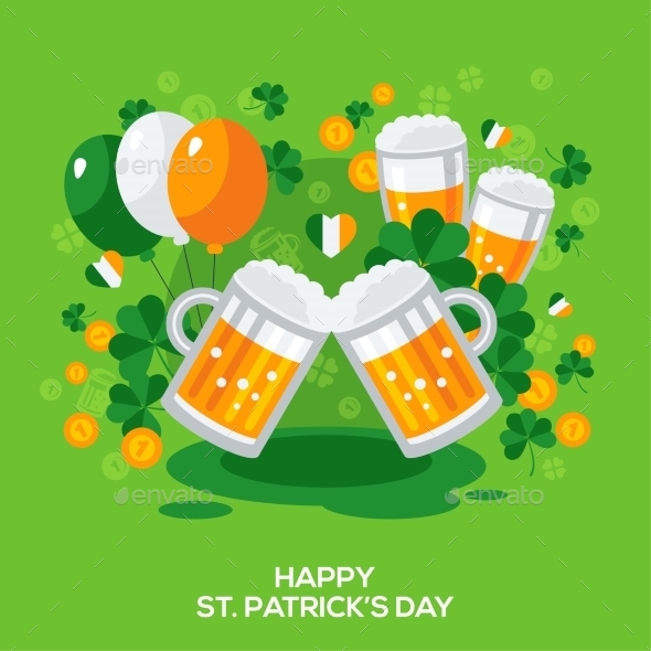 Saint Patricks Day Banner with Irish Symbols - Miscellaneous Seasons/Holidays