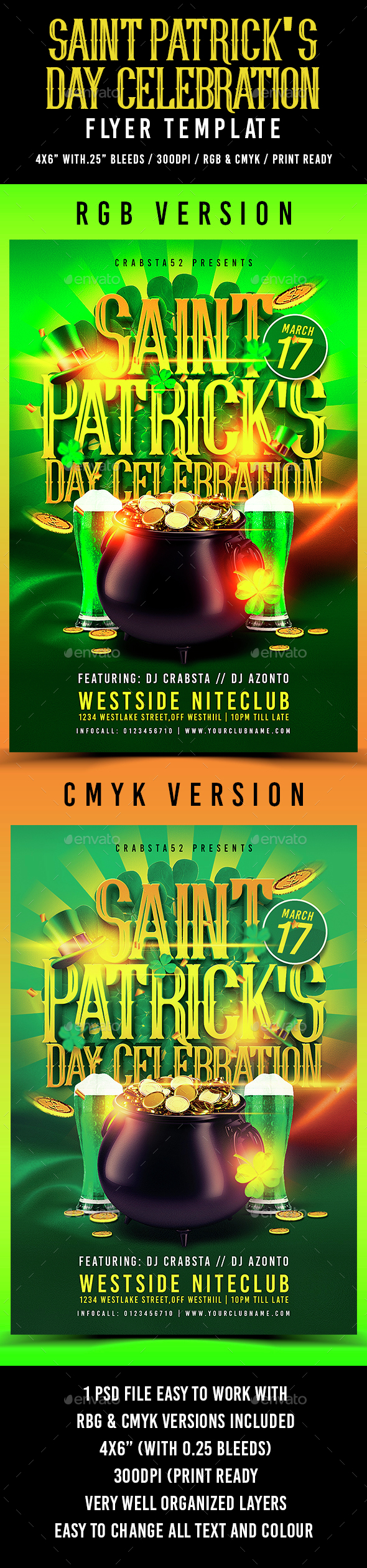 Saint Patrick's Day Celebration Flyer Template - Flyers Print Templates
