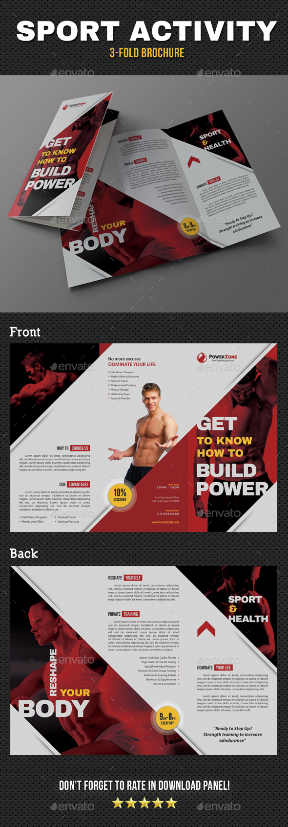 Sport Activity 3-Fold Brochure v03 - Brochures Print Templates