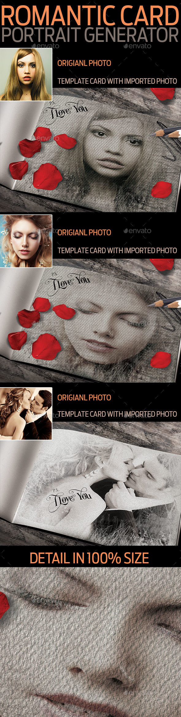 Romantic Card Portrait Drawing Generator - Graphics