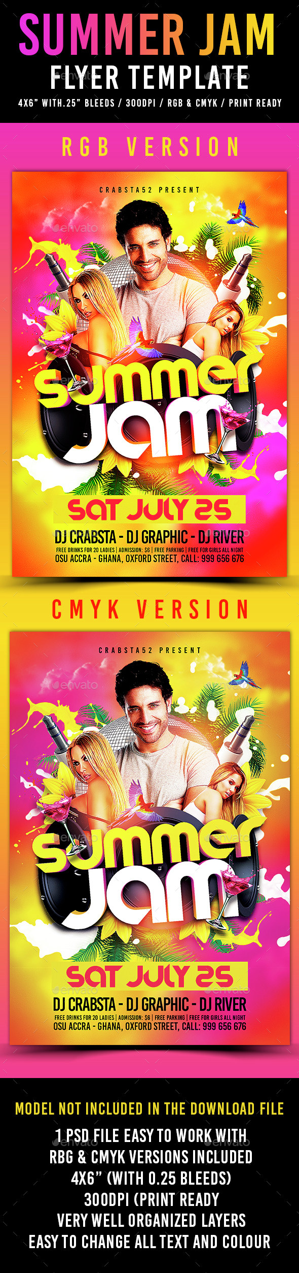 Summer Jam Flyer Template - Flyers Print Templates