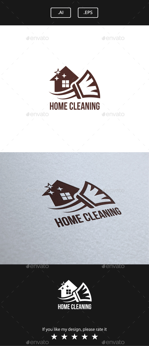 Home Cleaning - Buildings Logo Templates