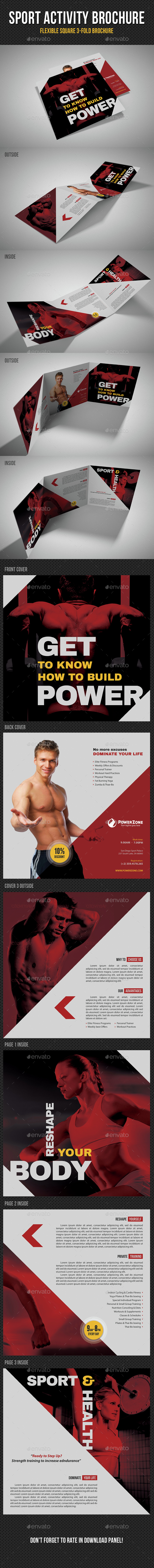Sport Activity Square 3-Fold Brochure V06 - Brochures Print Templates